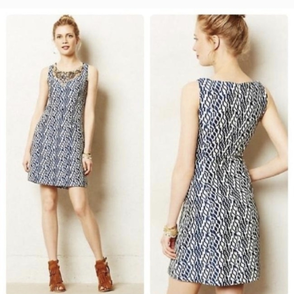 Anthropologie Moulinette Soeurs Beaded Embroidered Neck Mulberry Road Dress(6)